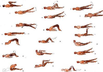 Exercices physiques pour l'ostéochondose lombaire